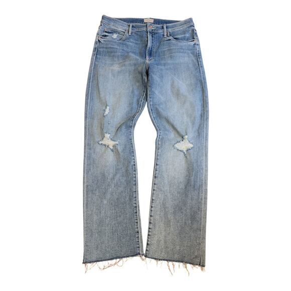 Mother The Rascal Ankle Snippet Jeans Denim Raw Hem Women's Size 31 700569 - Picture 1 of 10